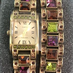 BNIB— Jewel tone stones watch and bracelet